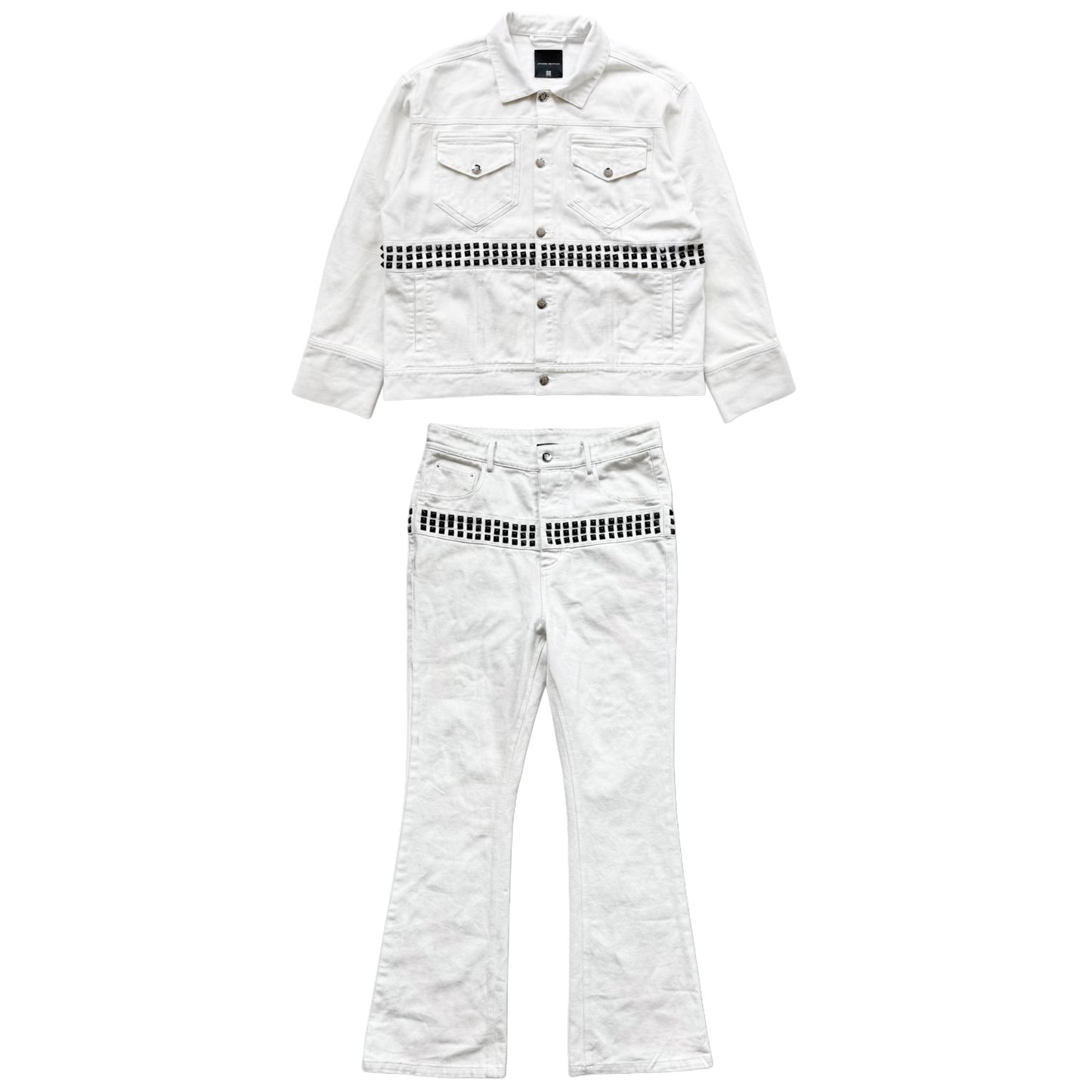 Demaci® Studded Waxed Denim Set (White)