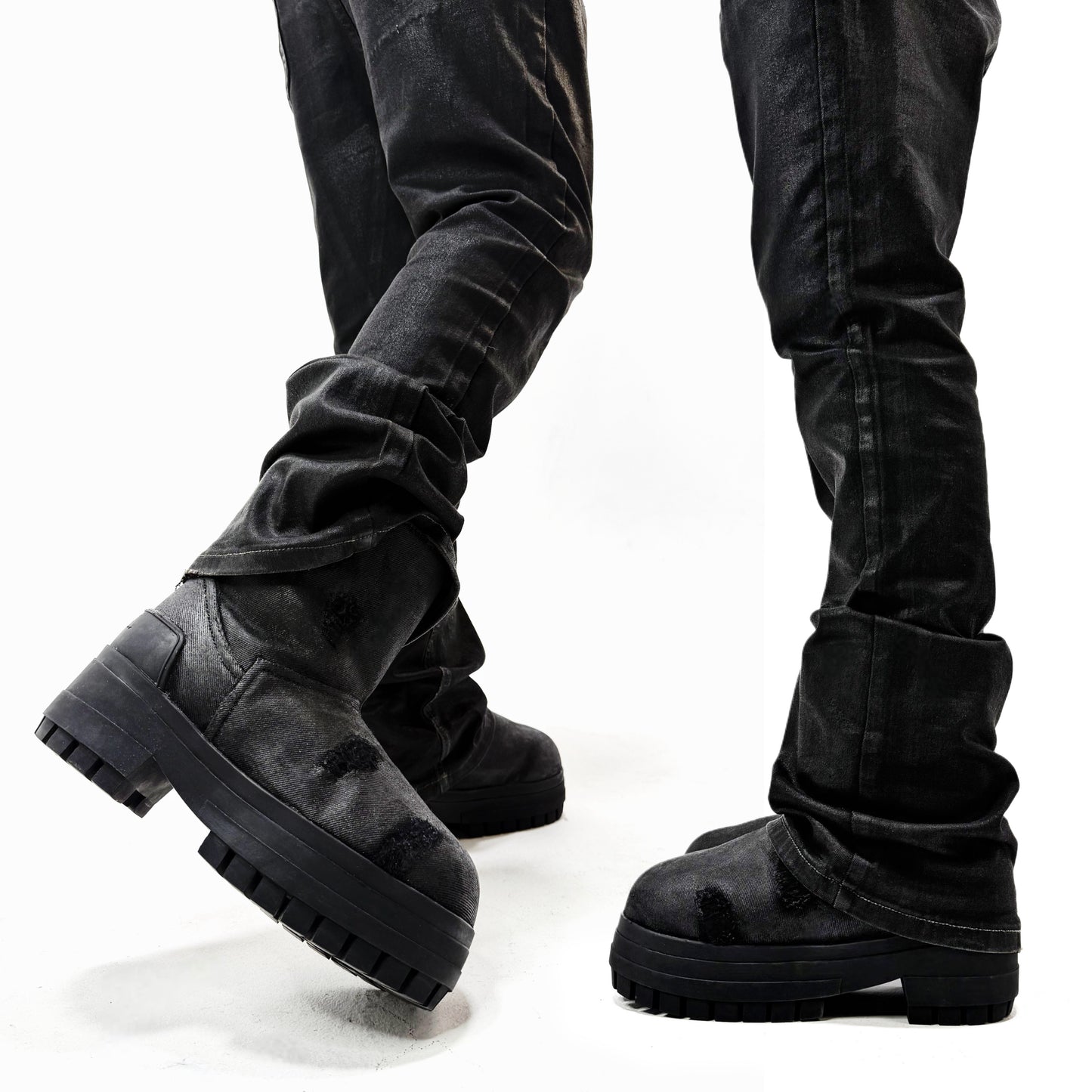 Demaci® XGG Waxed Denim Boots - Black