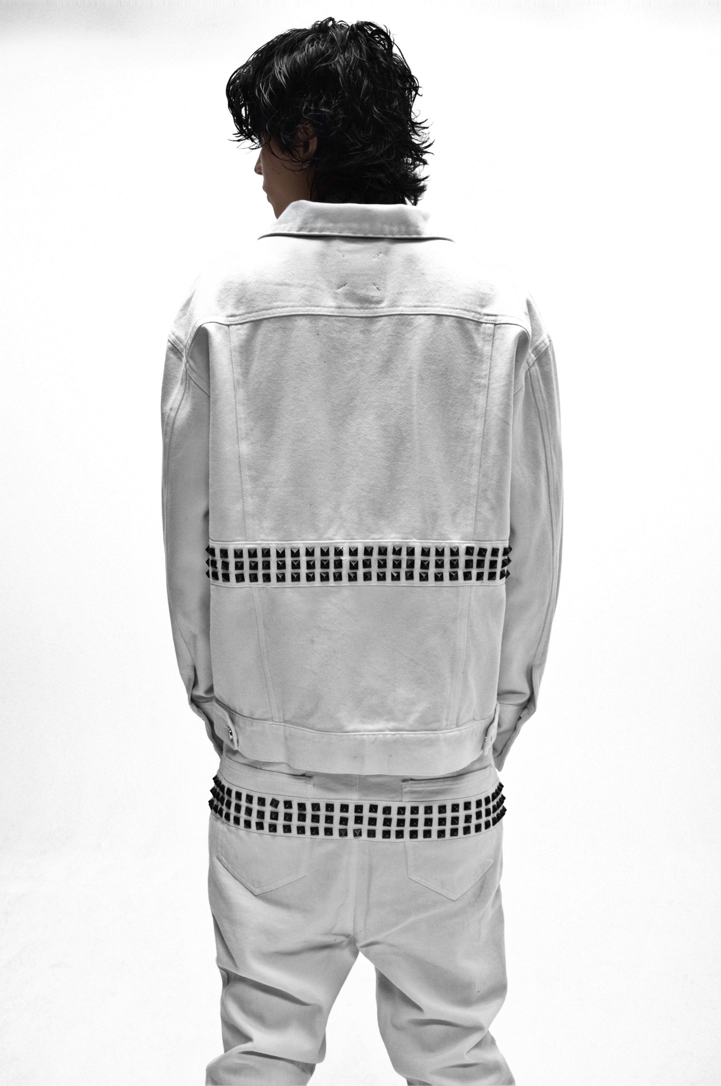 Demaci® Studded Waxed Jeans (White)