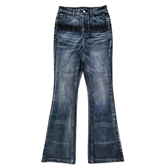 Demaci® Studded Waxed Jeans (Blue)